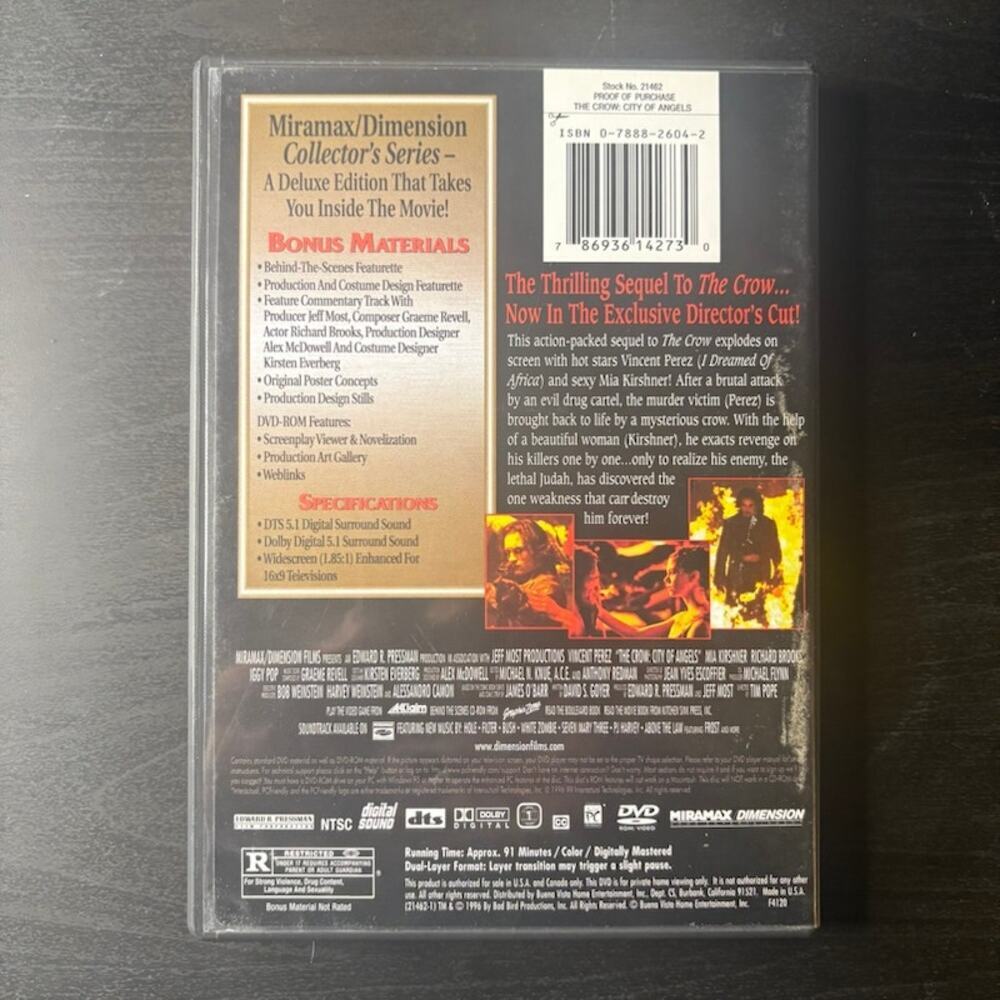 Lot of 3 The Crow DVD - The Crow, City of Angels, Salvation - Picture 6 of 13